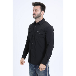 Platini Men's Performance Western Solid Long Sleeve Shirt