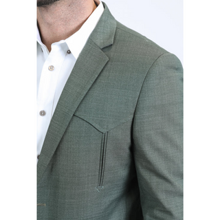 Platini Men's Double Button Western Blazer - Green