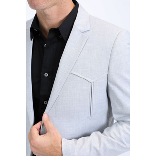 Platini Men's Double Button Western Grey Blazer