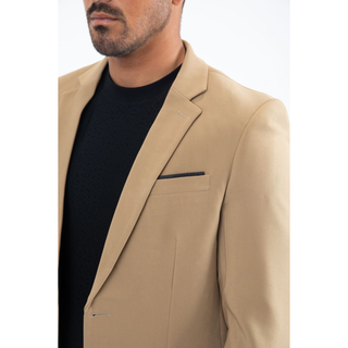 Mens Modern Fit Stretch Date Night Dark Khaki Blazer