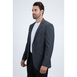 Platini Men's Western Sport Coat - Charcoal