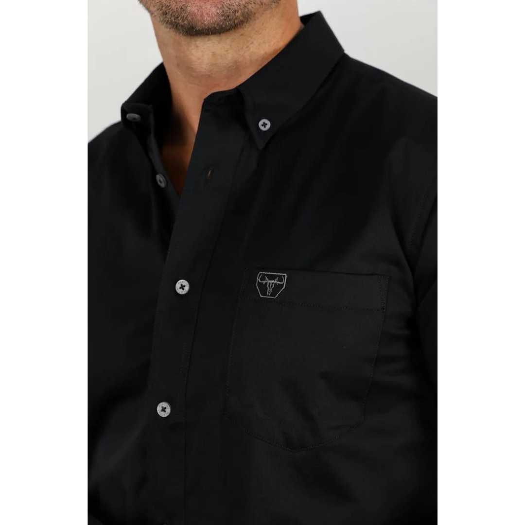 platini dress shirts Platini Black Satin Shirt Moreno's Wear