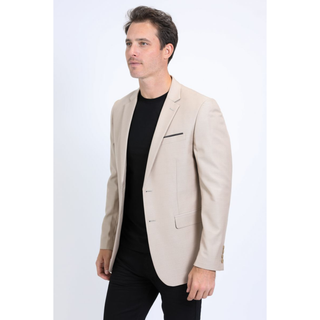 Mens Modern Fit Stretch Date Night Khaki Blazer