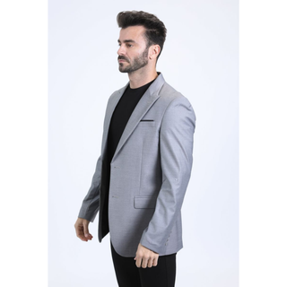 Mens Modern Fit Stretch Date Night Silver Blazer
