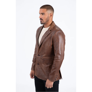 Platini Men's Genuine Leather Blazer