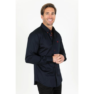 Platini Men's Modern Fit Navy Dress Shirt