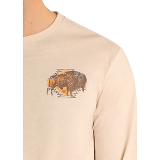 Rock & Roll Denim Buffalo Long Sleeve Graphic T-Shirt - Natural