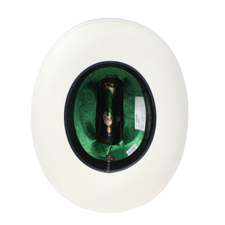 Premium 5000X Cuernos Chuecos Cowboy Hat – White Vaquero Hat with San Judas 