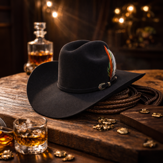 Tombstone 50X Malboro Beaver Felt Cowboy Hat - Black