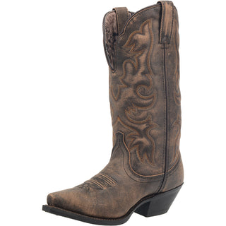 Laredo Women's Access Wide Calf Western Boot - Black/Tan