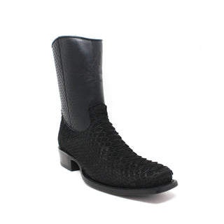 Los Altos Black Python 7X Semi Square Toe Boots