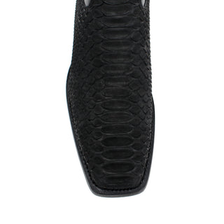 Los Altos Black Python 7X Semi Square Toe Boots