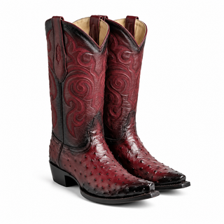 Los Altos Faded Ostrich Snip Toe Cowboy Boot
