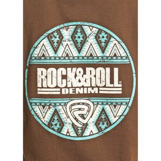 Rock & Roll Denim Graphic T-Shirt - Dark Brown