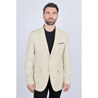 Platini Men's Modern Fit Stretch Date Night Blazer - Beige
