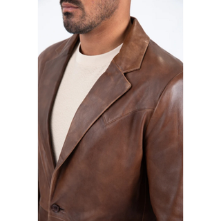 Platini Men's Genuine Leather Blazer