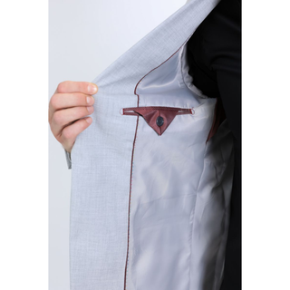 Platini Men's Double Button Western Grey Blazer