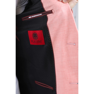 Platini Men's Modern Fit Blazer - Peach