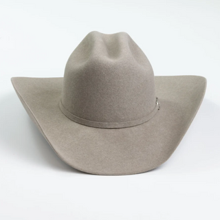 Front view of 5X Fort Worth Natural rabbit fur-felt cowboy hat with cattleman crease and 4¼-inch brim
