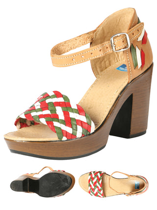 Mexican Artisanal Sandals Leather Tricolor