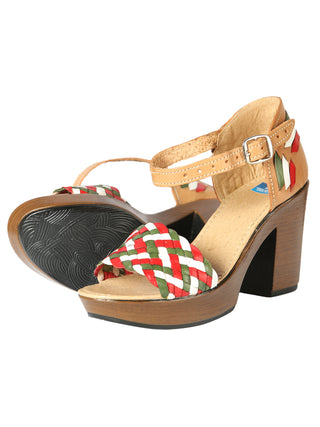 Mexican Artisanal Sandals Leather Tricolor