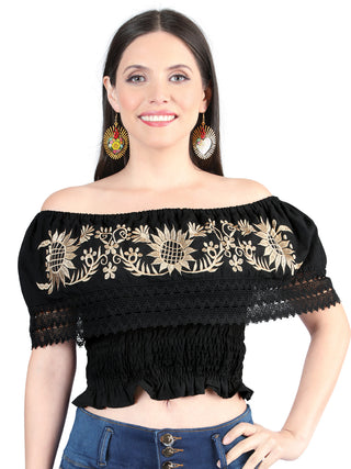Artisanal Embroidered Blouse 100%- Black
