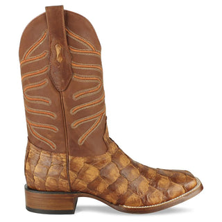 Los Altos Pirarucu Square Toe Cowboy Boot - Cognac Matte