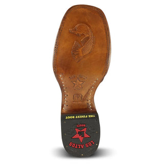 Los Altos Pirarucu Square Toe Cowboy Boot - Cognac Matte