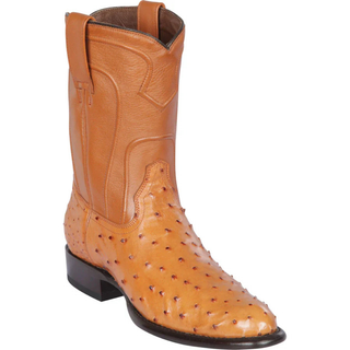 Los Altos Ostrich Roper Toe Cowboy Boot - Honey