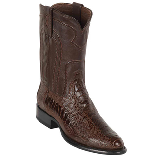 Los Altos Ostrich Leg Roper Toe Cowboy Boot - Brown
