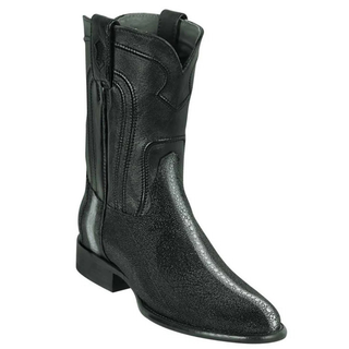 Los Altos Stingray Rowstone Roper Toe Cowboy Boot - Black