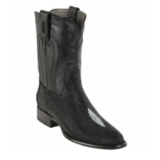Los Altos Stingray Single Stone Roper Toe Cowboy Boot - Black