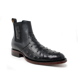 Los Altos Roper Ostrich Botin - Black