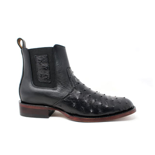 Los Altos Roper Ostrich Botin - Black