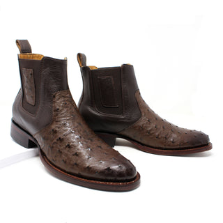 Los Altos Roper Ostrich Botin - Faded Brown