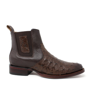 Los Altos Roper Ostrich Botin - Faded Brown