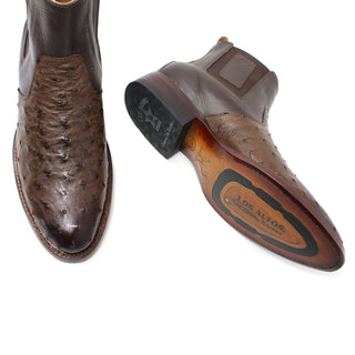 Los Altos Roper Ostrich Botin - Faded Brown