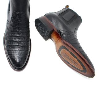 Los Altos Roper Caiman Belly Botin - Black