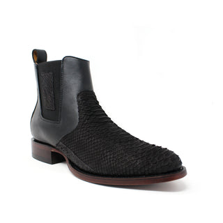 Los Altos Roper Python Nubuck Botin - Black