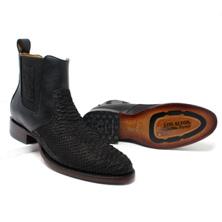 Los Altos Roper Python Nubuck Botin - Black