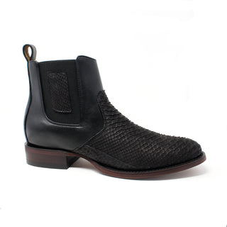 Los Altos Roper Python Nubuck Botin - Black