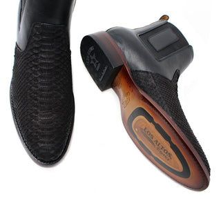 Los Altos Roper Python Nubuck Botin - Black