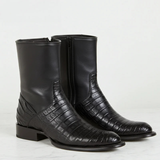 Los Altos Roper Botin Cowboy Boot - Black
