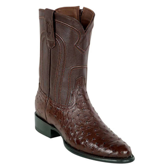 Los Altos Ostrich Roper Cowboy Boot - Brown