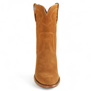 Los Altos Belmont Suede Roper Cowboy Boot - Cognac