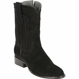 Los Altos Belmont Suede Roper Cowboy Boot - Black