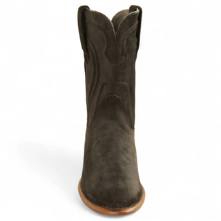 Los Altos Belmont Suede Roper Cowboy Boot - Black