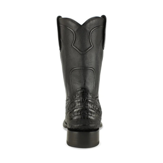 Los Altos Caiman Belly Roper Cowboy Boot - Black