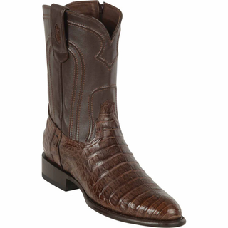 Los Altos Caiman Belly Roper Cowboy Boot - Brown