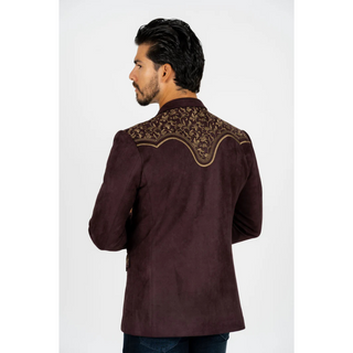 Platini Men's Embroidered Suede Blazer